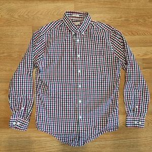 Merona Red Black Checkered Button Dress Shirt